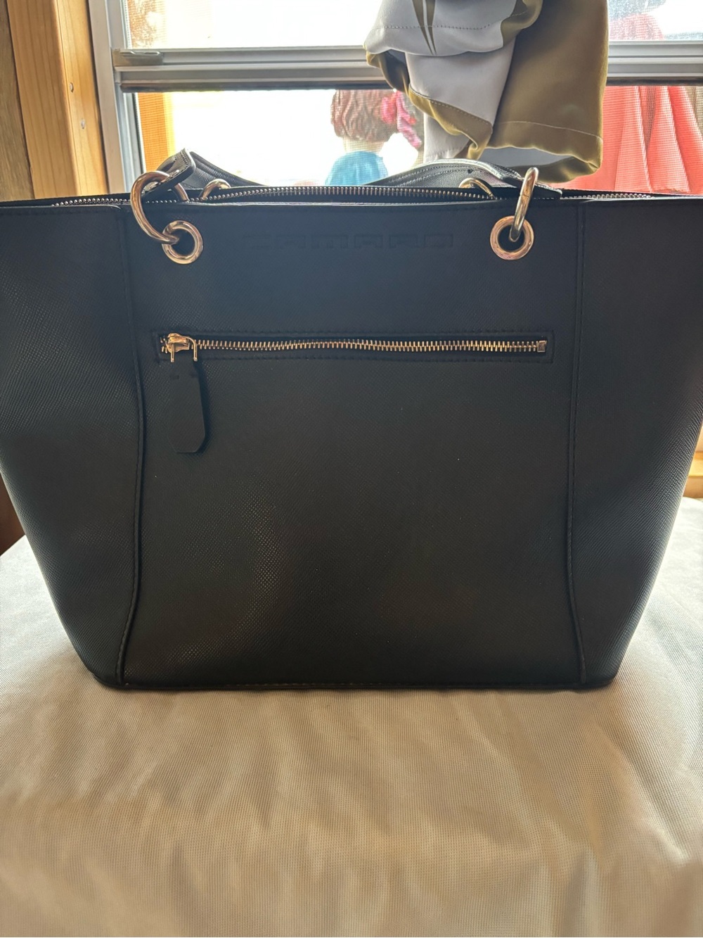 Guess Black Tote with Silver Hardware “Camaro”